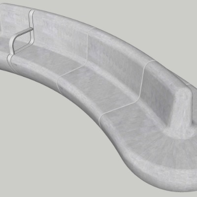  现代创意坐凳公用椅su模型下载 