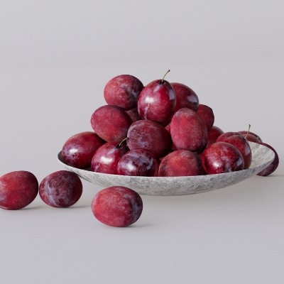  现代李子水果su模型下载 