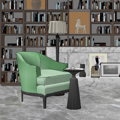  现代绒布休闲沙发su模型下载 