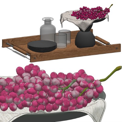 现代水果葡萄su模型下载 