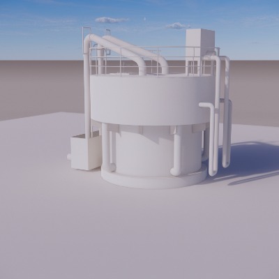  现代圆形无阀过滤器su模型 