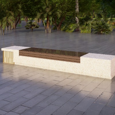  现代景观座椅公用椅su模型下载 