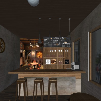  现代酒吧清吧su模型下载 