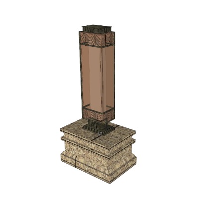  中式庭院灯户外灯su模型下载 