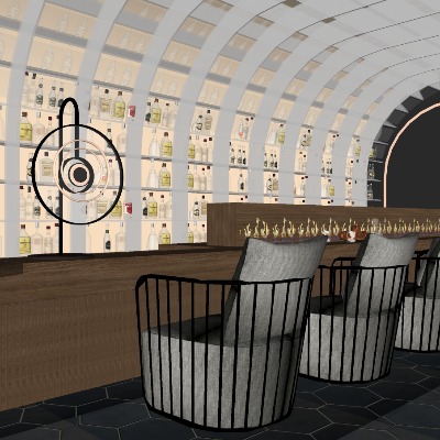  现代酒吧清吧su模型下载 