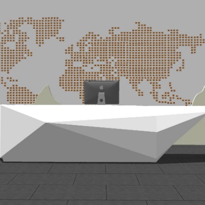  现代异形接待台su模型下载 