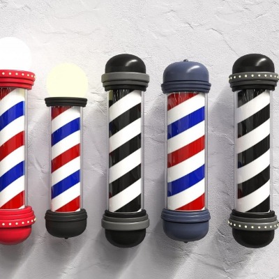  现代美发灯箱招牌灯su模型下载 