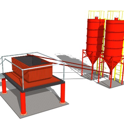  现代工业容器储蓄塔su模型下载 