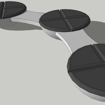  现代创意坐凳公用椅su模型下载 