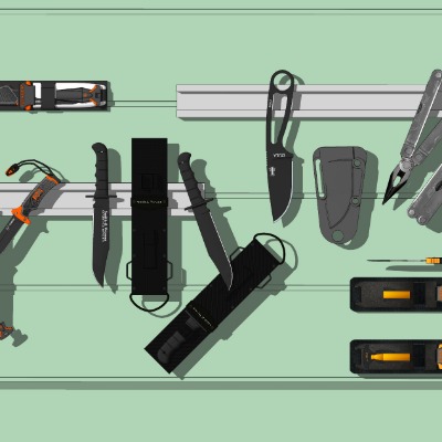 现代军刀军事武器su模型下载 