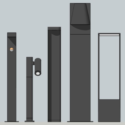  现代户外灯路灯su模型下载 