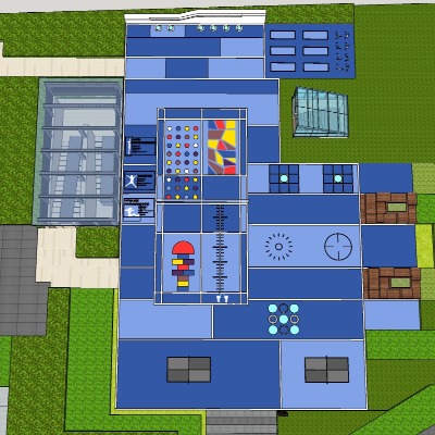  现代儿童游乐区su模型下载 