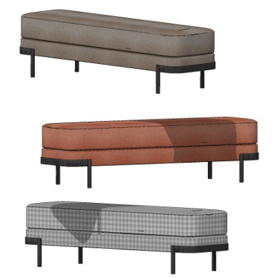  现代布艺床尾凳脚踏su模型下载 