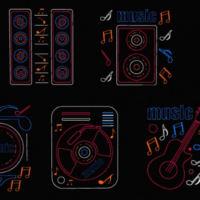  现代霓虹灯小彩灯su模型下载 