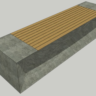  现代创意坐凳公用椅su模型下载 