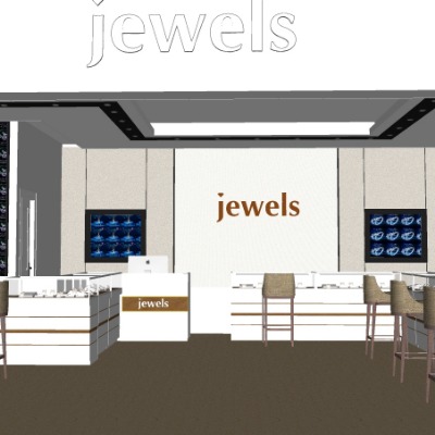  现代珠宝首饰店su模型下载 