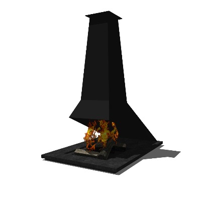  现代火炉壁炉su模型下载 