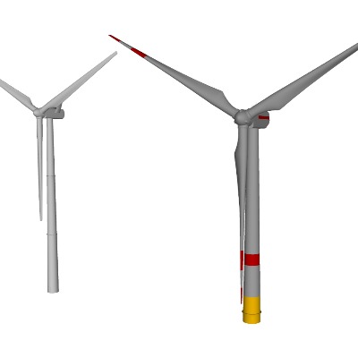  现代风力发电机su模型下载 