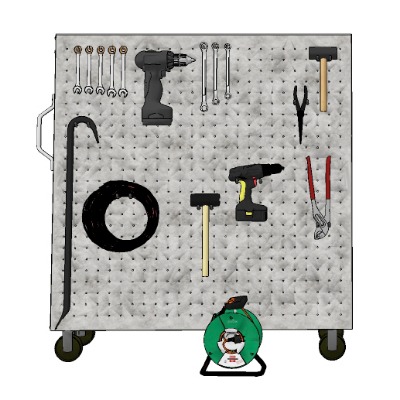  现代扳手冲击钻五金工具su模型下载 