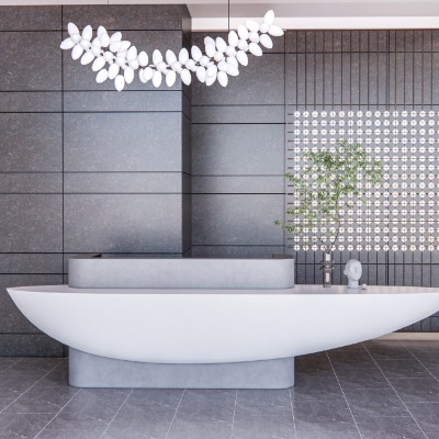  现代异形接待台su模型下载 