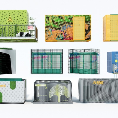  现代箱式变压器su模型下载 