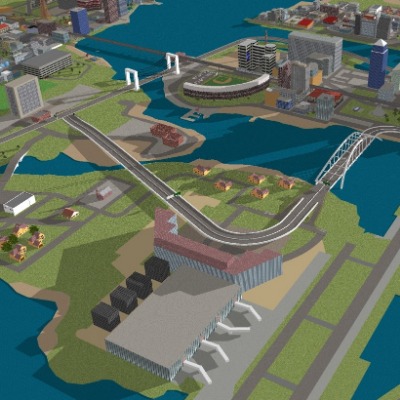  现代城市鸟瞰规划su模型下载 