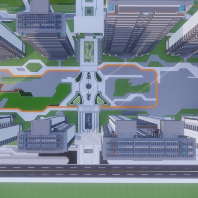  现代住宅小区鸟瞰su模型下载 