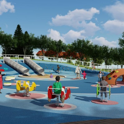  现代儿童游乐场su模型下载 
