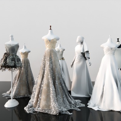  现代服装店服饰模特su模型下载 