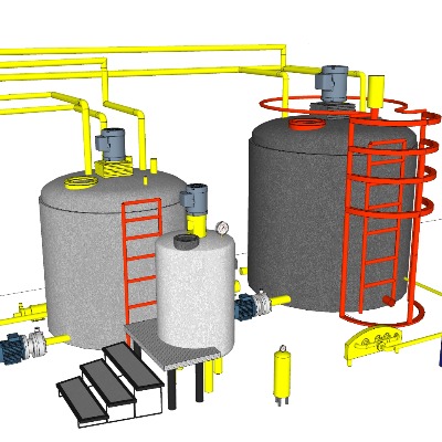  现代工业水处理储罐su模型下载 