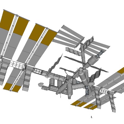  现代太空站航空站su模型下载 
