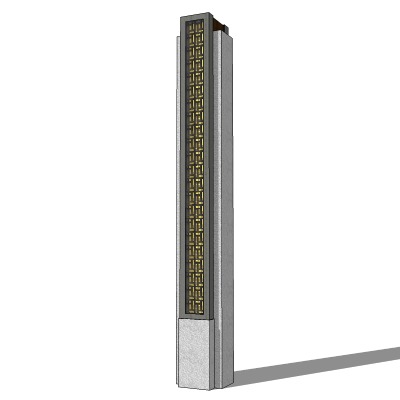 新中式灯柱路灯su模型下载 