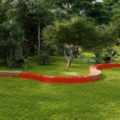  现代弧形景观座椅su模型下载 