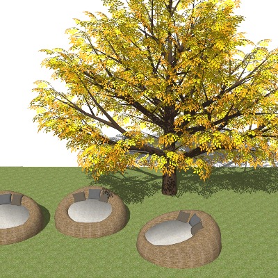  现代户外藤编休闲沙发su模型下载 