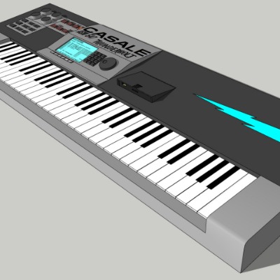  现代电子琴乐器su模型下载 