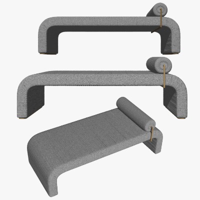  现代布艺床尾凳脚踏su模型下载 