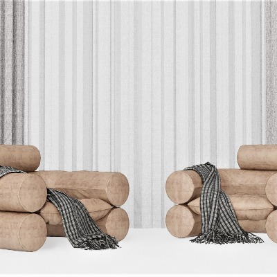  现代布艺休闲沙发su模型下载 