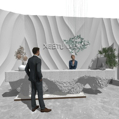  现代异形接待台su模型下载 