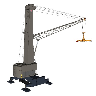  工业移动式起重机吊车su模型下载 