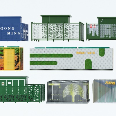  现代箱式变压器su模型下载 