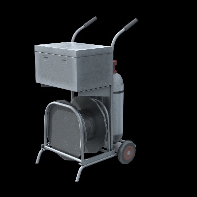  现代供气加气小推车工业设备su模型下载 