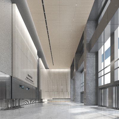  现代办公大堂 公司大厅su模型下载 