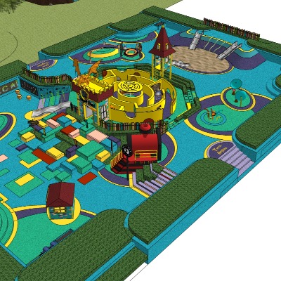  现代儿童游乐场su模型下载 