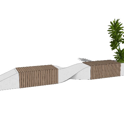  现代公园公用椅su模型下载 