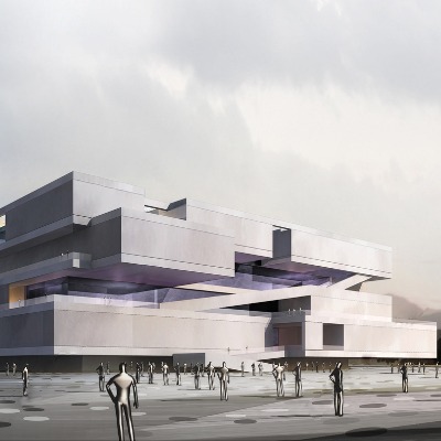  现代博物馆外观su模型下载 