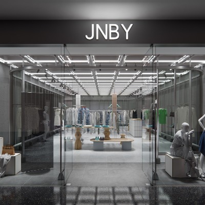  现代服装店su模型下载 