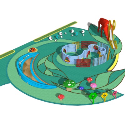  现代儿童游乐场su模型下载 