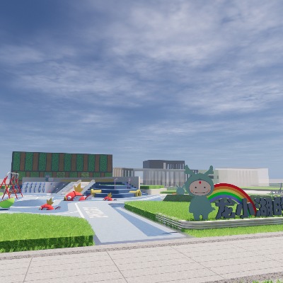  现代儿童游乐区su模型下载 