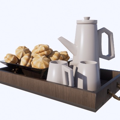  现代茶壶食品su模型下载 