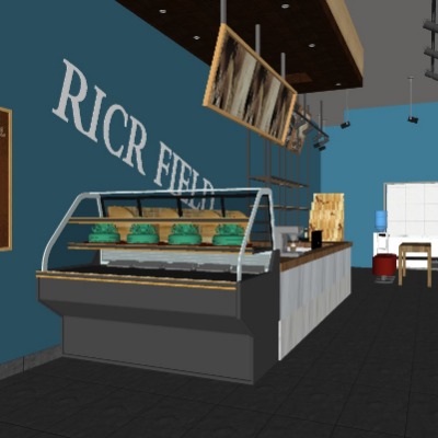  现代面包店su模型下载 